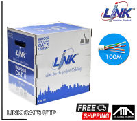 ของแท้ ฟรีค่าจัดส่ง LINK CAT6 UTP Cable (100m/BOX) INDOOR UTP (250MHz)w/CROSS FILLER ( US-9016LSZH-1 )  100 Meter  สายแลน มีกล่องลากสาย