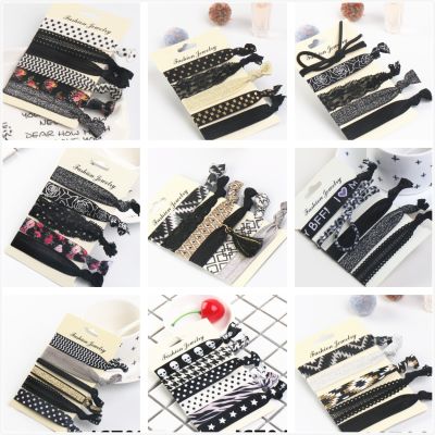 【CW】 Elastic Hair Ties No Crease Ouchless Ponytail Holders and Women Twist Bands Hand Fold no card
