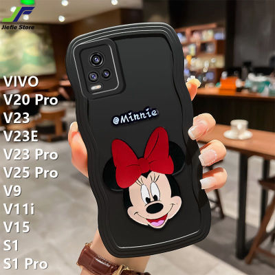 เคสสำหรับ VIVO โทรศัพท์ JieFie น่ารัก Minnie V20โปร/V23E/S1โปร/S1/V9 / V11i / V15 / V23/V23โปร/V25โปรคลื่นขอบนุ่มปกป้องกล้อง TPU เคส iPhone