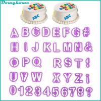 40ชิ้นที่ตัดตัวอักษรและตัวเลขคุกกี้ชูการ์คราฟต์ฟองดองท์ตกแต่งเครื่องมือเค้กอบขนมเค้กแม่พิมพ์อบขนมฟองดอง์ตกแต่งเค้กเครื่องตัดสำหรับอบ Domyhome