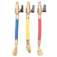 3Pcs R134A R410A R22 R12 800 Psi Manifold Gauge Set A/C Refrigeration Charging Hose High Pressure Hvac Refrigerant Charging Hoses Set With Ball Valve