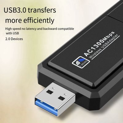 1300Mbps USB3.0 WiFi Adapter Dual Band 2.4G 5Ghz Wireless Adapter Antenna USB Ethernet Network Card Receiver Fit For PC