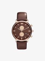 Emporio Armani นาฬิกาข้อมือผู้ชาย Classic Chronograph Brown Dial Brown รุ่น AR0387