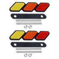 2X Tri-Color Front Grille Badge Emblem for Toyota Tacoma 4Runner Highlander RAV4