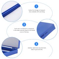 Royal Blue Plastic Rectangle Hold 100 Microslide Slide Microscope Box