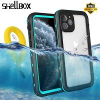 【16- digits】เคสกันน้ำ SHELLBOX สำหรับ iPhone 12 11 Pro Max X XR XS MAX กันกระแทกว่ายน้ำดำน้ำ Coque สำหรับโทรศัพท์เคสใต้น้ำ