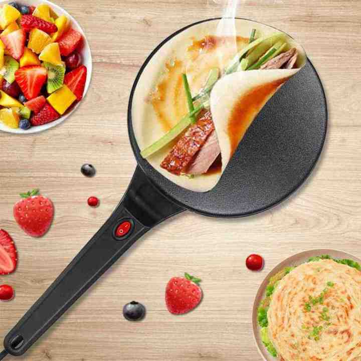 Non-stick Electric Crepe Pizza Maker Pancake Machine Griddle Baking Pan  Cake Machine Kitchen Cooking Tools with Egg Beater 