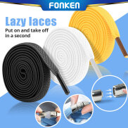 FONKEN 1 Đôi Dây Giày Khóa Bấm Không Có Dây Buộc Giày Thể Thao Đế Bằng Dây