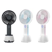 Potable USB Handheld Fan Portable Fan Battery Operated w Night Light Mini USB Mini Portable Fan w 7 Color LED Light Retailsale