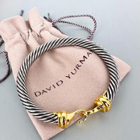 สร้อยข้อมือผู้ชายคุณภาพสูง David Yurman Cable Classic Bucklecelet With 14K Gold 925 Sterling Silver จัดส่งฟรี