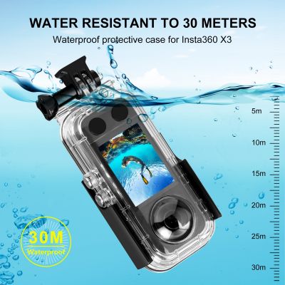 PULUZ untuk X3 Insta360 Kamera Menyelam Kes 30เมตรใต้น้ำ Kalis Air Perumahan Menunggang Habuk-Bukti Lindungan Shesakori