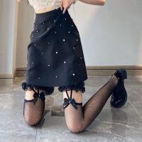 【cw】 Mesh Stockings Personalized Garter Bow JK Sister Thigh Socks