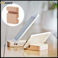 AIMEE แฟชั่น แบบพกพา ทำด้วยไม้ ขายึดแบบพกพา ที่วางโทรศัพท์ แท่นพับแท็บเล็ต แท็บเล็ตมือถือ