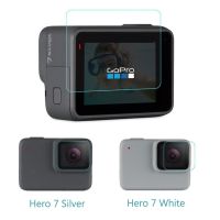 【⊕Good quality⊕】 huahuxs กระจกเทมเปอร์ป้องกันสำหรับ Gopro Go Pro Hero7 Hero 7สีขาว/เงินกล้องด้านหน้าเลนส์ Lcd Dsiaply หน้าจอฟิล์มป้องกันยาม