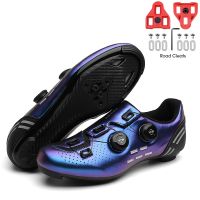 Women Speed Mountain Bicycle Shoes Flat Carbon SPD Pedals Racing Biking Footwear Men Cycling Shoes MTB Cleats Road Bike Sneakers