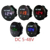 Mini Round Waterproof Motorboat Motorcycle DC5V-48V LED Panel Digital Voltmeter Tester Monitor Display Voltmeter