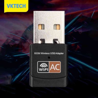 Vktech 600Mbps Dual Band 2.4G / 5G Hz ไร้สาย USB Lan PC อะแดปเตอร์ WiFi 802.11AC