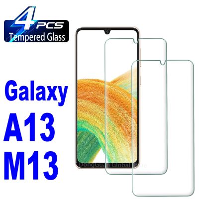 กระจกนิรภัยสำหรับอลูมิเนียมสูง2/4ชิ้น,A13 Samsung Galaxy M13ฟิล์มปกป้องหน้าจอ4G 5G