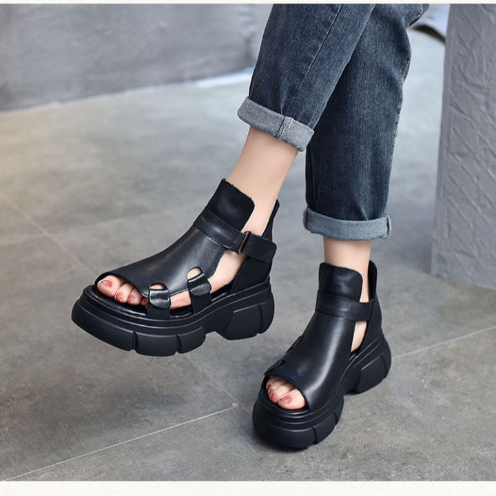 รองเท้าบูทผู้หญิงพื้นรองเท้าหนาแบบย้อนยุค-รองเท้าบูทมาร์ตินระบายอากาศได้ดีรองเท้าบูทกันน้ำระดับพรีเมียมสำหรับผู้หญิงรองเท้าบูทลำลองใหม่052302