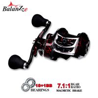 ZZOOI Balanzze Bait Casting Fishing Reel 18+1 BB Baitcasting Reel 7.1:1 Rgar Ratio High Speed Spool Fishing Reel for Sea Fishing