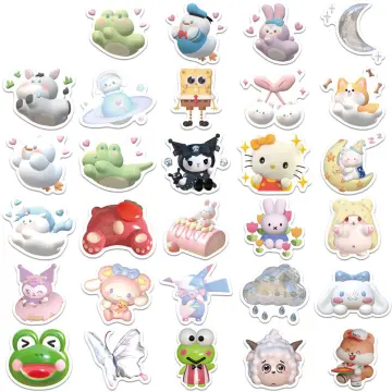 450pcs Sanrio Scrapbook Sticker Book Kuromi Melody Cartoon Cute 16 Sheets  Stickers DIY Journal Diary Decor