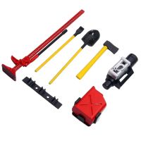 6pcs 1/10 Scale Garage Accessories Tools Hi-Lift Jack Winch Shovel Jerry Can Axe Toy for RC Crawler Truck SCX10 TRX4 D90 CC01