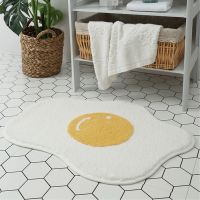 Poached Egg Bath Mat Non-slip Bathroom Doormat Cartoon Carpets Entrance Area Rugs Washable Balcony Floor Mats Chic Room Decor