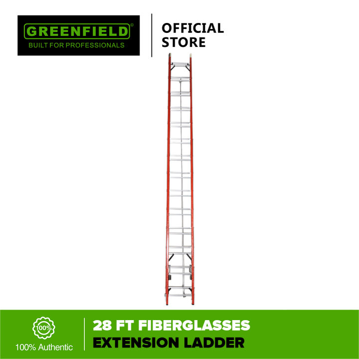 Greenfield Fiberglass Extension Ladder 28FT Safety Equipment Lazada PH