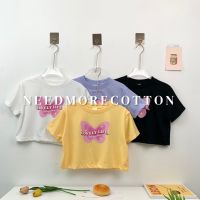 needmorecotton⚡️พร้อมส่ง⚡️ เสื้อครอป ผ้าคอตตอน สกรีนลายน่ารักๆ อก 36" ยาว 17" Crop T-Shirt