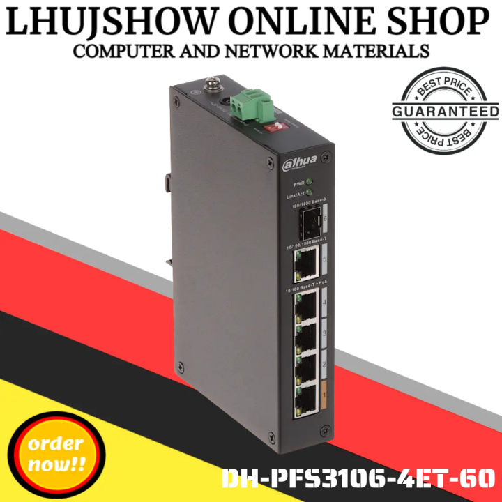DAHUA DH-PFS3106-4ET-60 / DH-PFS3206-4P-96 4-Port PoE Switch (Unmanaged ...