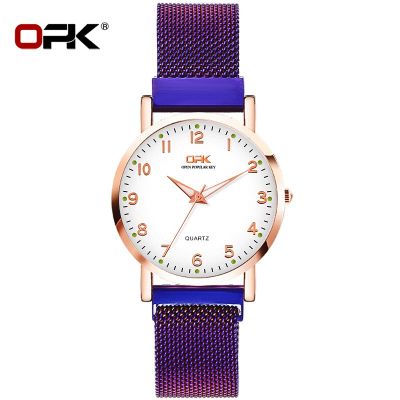 นาฬิกาข้อมือผู้หญิง Original Quartz Stainless Steel Waterproof Luminous Digital Watch Magnetic Buckle Korean Style