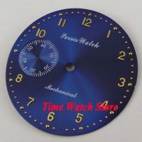 Parnis 38.9Mm Rolyal Blue Dial Gold Marks Fit For Mechanical ETA 6497 Movement Watch Dial D101