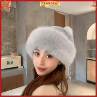 PEANSEA แฟชั่น ผู้หญิง ฤดูหนาว หมวกสกี Pom Pom Ball Faux Fur Hat หมวก Beanie