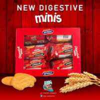 McVities Digestive minis แมคไวตี้ส์ ไดเจสทีฟ มินิส์ บิสกิต โฮลวีท ขนาด 35กรัม กล่องละ 12ชิ้น Biscuit