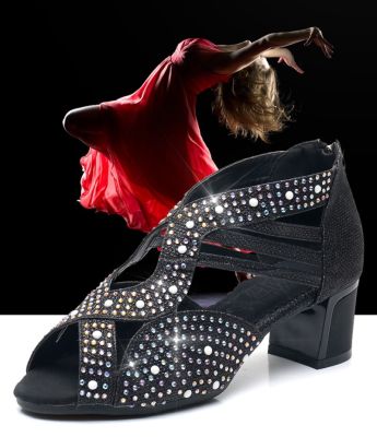 [จัดหาโดยตรงจากโรงงาน] รองเท้าเต้นรำละตินประดับเพชรรองเท้าเต้นรำ Chacha รองเท้าเต้นรำสแควร์รองเท้าเต้นรำบอลรูมพื้นนิ่ม