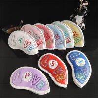 Love Golf Headcovers Rainbow Colors 9 Pcs Iron Set Embroidery Soft PU Leather Cute Ladies Special Club Covers