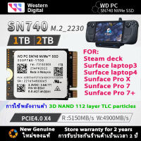 WD SSD 2230 SN740 1TB/2TB M.2 NVME 2230 PCLE 4.0x4 SSD for surface Prox laptop compatible with Steam deck Western Digital SSD 2230