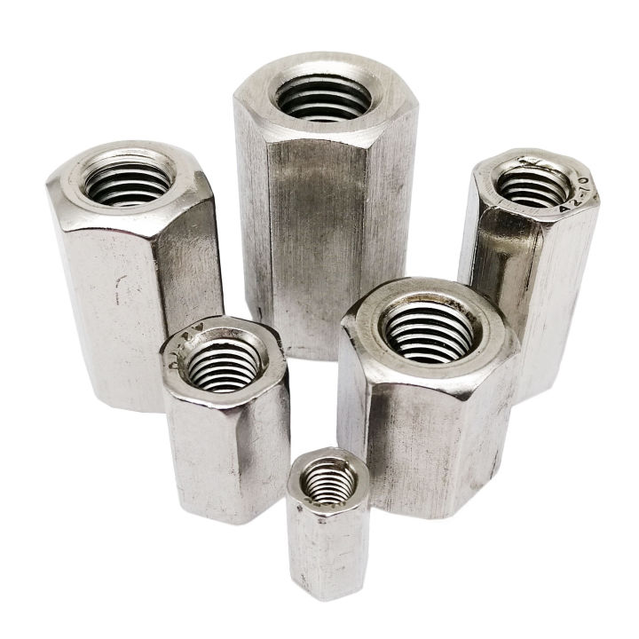 m3-m4-m5-m6-m8-m10-m12-304-a2-สแตนเลส-hexagon-hex-ขยายยาวยาว-rod-connector-joint-sleeve-tubular-coupling-nut-shop5798325