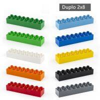 ตัวต่อ Duplo 2X8เด็ก5ชิ้น/ล็อตบล็อกตัวต่อเพื่อการศึกษาแบบคลาสสิก DIY พร้อมของเล่นพลาสติกตัวต่อขนาดใหญ่