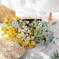 【LZ】❈✽  Pequena daisy buquê de noiva flor artificial simulação flor 15 cabeça flor casamento noiva casa jardim decoração diy