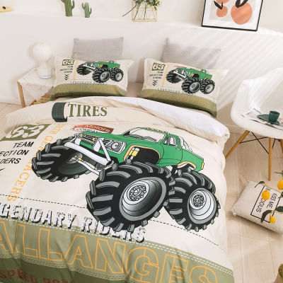 Cartoon Monster Truck Duvet Cover Bed Cover High Quality Comforter Set Twin Size Quilt Cover Bedding Set for Kids Boys Bedroom