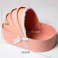 LSHUO Flower Box Decor Lace Ribbon Flower Box Cradle Flower Packing Boxes Basket