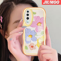 เคส JIUMOO สำหรับ Huawei P30 P30 Pro P30 Lite เคสแฟชั่นสีสันสดใสลายดอกไม้ขอบเคสมือถือกันกระแทกแบบใสนิ่มปลอกป้องกันซิลิกาเจลโปร่งใสลายกล้องถ่ายรูปสุดสร้างสรรค์