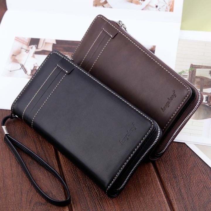 layor-wallet-กระเป๋าตังค์หนังผู้ชาย39-s-กระเป๋าถือหนังยาวกระเป๋าถือซิปใส่นามบัตรเหรียญเครดิตใส่โทรศัพท์ได้เยอะสำหรับคลิปเงินผู้ชาย