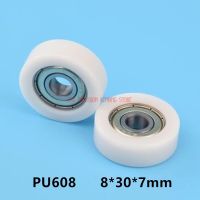 Plastic bearing nylon wheel roller pulley10 pcs U Nylon plastic Embedded 608 Groove Ball Bearings 8*30*7mm Guide Pulley Axles  Bearings Seals