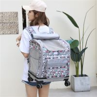 ✾◊◙ Dog Cat Carrier Draw-bar Box Pet Backpack Breathable Mesh Small Dog Cat Chihuahua Carrier Outgoing Dual-use Travel Bags