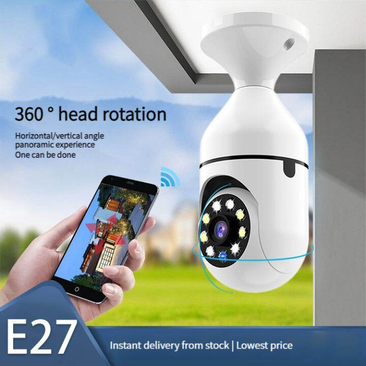 SD outdoor waterproof 360 cctv camera wifi connect cctv light bulb