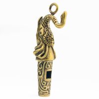 Antique Brass Survival Whistle Buddhist Dragon Head Elephant Pendant Retro Multifunctional Keychain DIY Luck Jewelry Accessories Survival kits