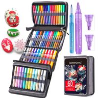 hot！【DT】 Paint Pens 60 Color Markers Set Canvas for Glass Mug Wood Fabric Permanent Brithday Gifts