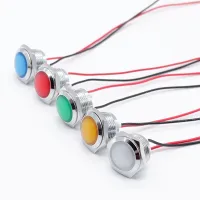 1pcs 16mm metal indicator light 3V 5v 6 12V 24V 220V ultra-short soft LED waterproof power supply indicator with connecting line